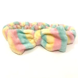 Spa Headband Striped Pink Green Makeup Hair Band